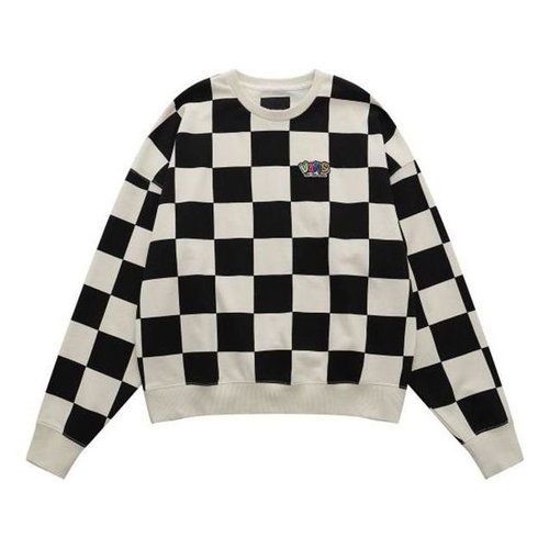Vans Checkerboard Round Neck Pullover Sweatshirt - Black - VN0A5H98J0Z