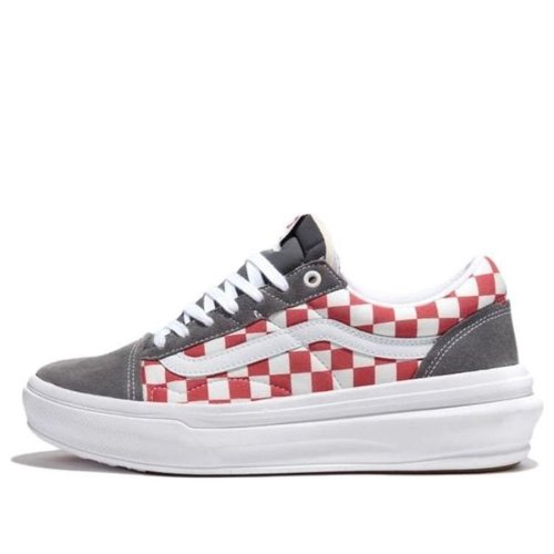 Vans Comfycush Checkerboard Old Skool Overt Cc Skate - Red/Grey - VN000BWALN4