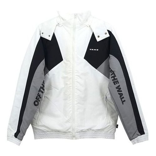 Vans Contrast Color Stitching hooded Athleisure Casual Sports Jacket - White - VN0A49K2YB2