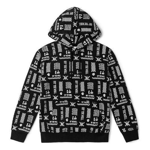 Vans Printed Long Sleeve Hoodie - Black/White - VN0A4UTVZFP