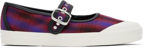 Vans Red LX Mary Jane Lo Pro Ballerina Flats - Prep Plaid Chili Pep - VN000D34CPE1