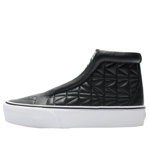 Vans Sk8-Hi Laceless Platform Karl Lagerfeld Quilt - Black/White - VNA3DQ7OEL