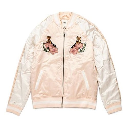 Vans Tiger Floral Embroidery Baseball Jacket - Pink - VN0A3D7LQIP