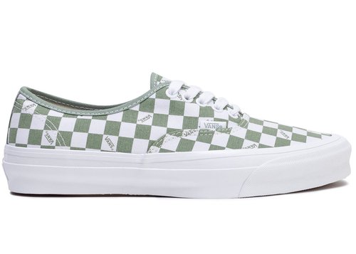 vans authentic checkerboard green