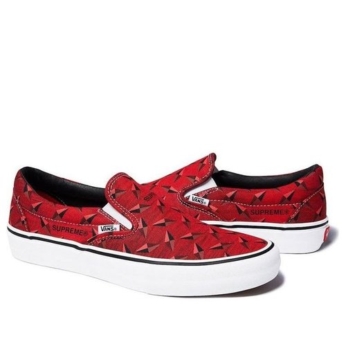 Vans X Supreme Slip-On SS19 Diamond Plate Collection - Red - SUP-SS19-10059