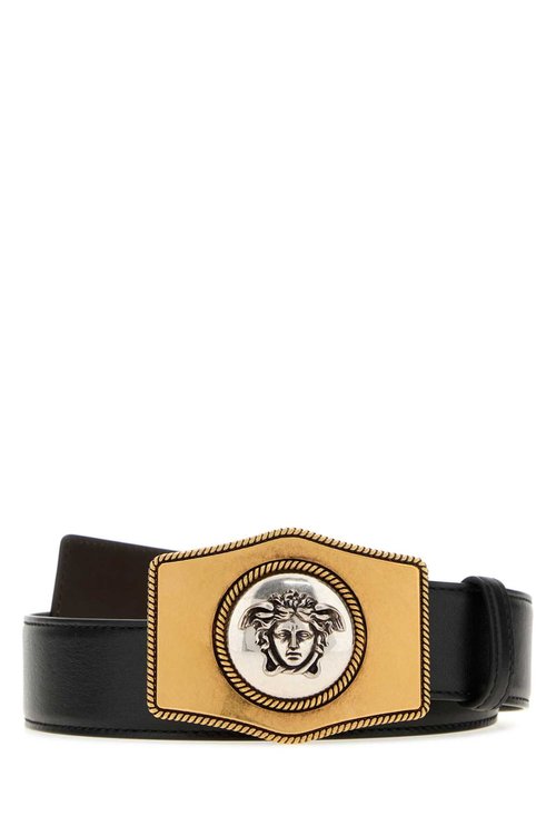Versace 1024409dvtp1 1b00x Black Gold Exterior: Leather Cinture - 1024409D-VTP1 1_B00X