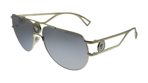 Versace 2225 12526G Aviator Sunglasses - Pale Gold - VE_2225_12526G