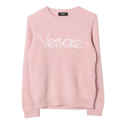 Versace 80s Embroidered Wool Sweater - Pink - 1015958-1A09518-1PT20