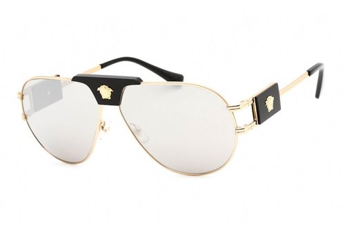 Versace Aviator Sunglasses63 63 - Gold Black/Light Grey Mirror Silver (Ve2252/10026G