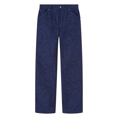 Versace Barocco Cotton-Canvas Carpenter Pants - Blue - 1018885-1A09781-NAVY BLUE
