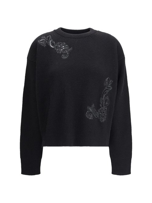 Versace Barocco Leaf Embroidered Sweater - 1020888-A15476_1B000
