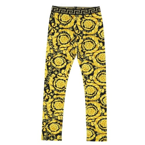 Versace Barocco Print Leggings - Black/Gold Tone - 1000364 1A02445 5B000