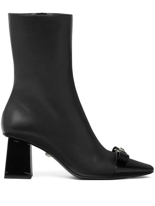 Versace Black Leather Ankle Boots - 1B00P - 1015909-A02310_1B00P