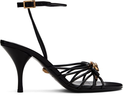 Versace Black Opera Bow Nappa 85mm Heeled Sandals - Black Versace - 1022325-1A1450_1B00V