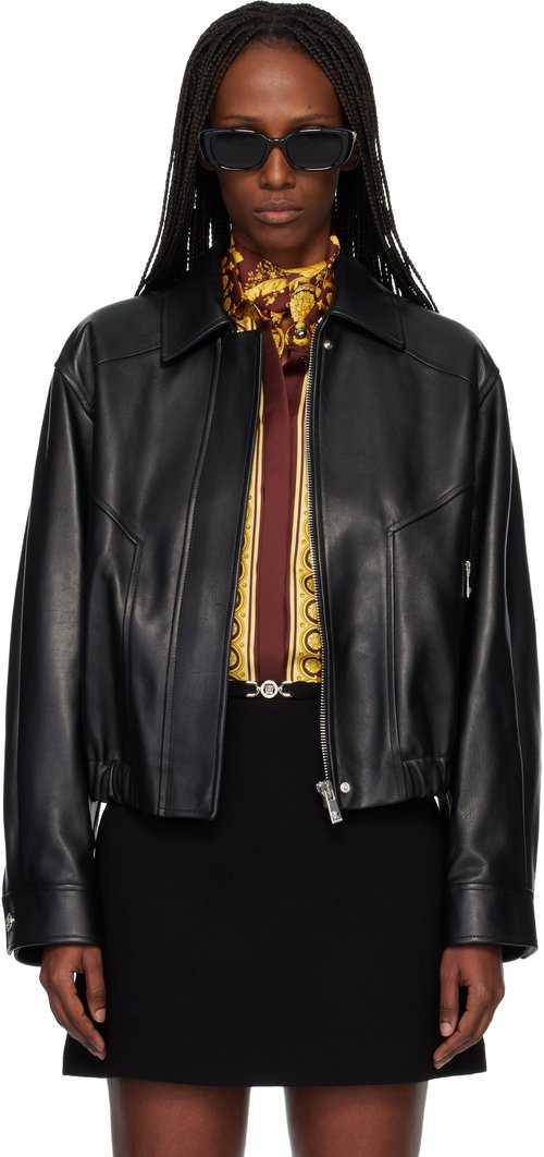 Versace Blouson Leather Jacket - Black - 1022813-1A1688_1B000
