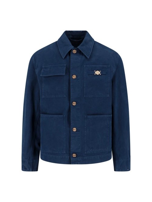 Versace Navy Overdyed Canvas Carpenter Jacket - Blue - 1017859-1A1294_1UO60