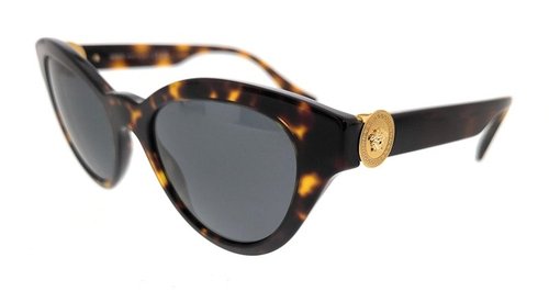 Versace Cat Eye Sunglasses - Havana/Dark Grey (0Ve4435 108/87)