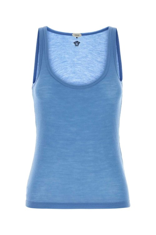 Versace Cerulean Blue Wool Tank Top - 1023698-A17548_1V440