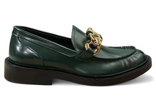 Versace Chain Leather Loafers - Green - 1006052 1A02335 1GE1V
