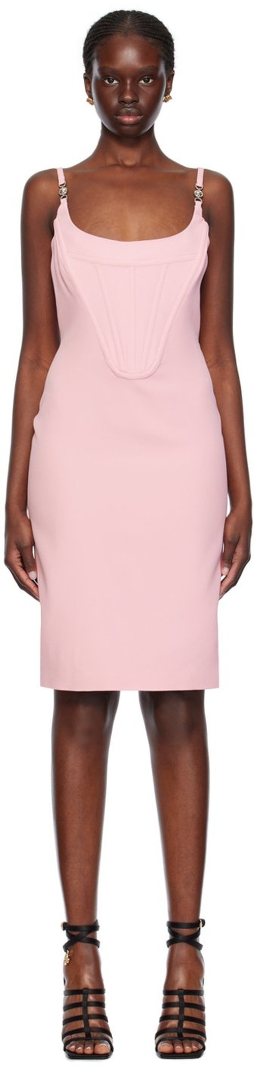 Versace Corset Midi Dress - Pink - 1013213_1A00540_1PR201PR20-PALE