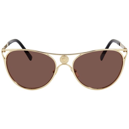 Versace Dark Butterfly Ladies Sunglasses VE2237 125273 57 - Brown/Gold Tone - VE2237 125273 57 7.0000X3.0000X3.0000