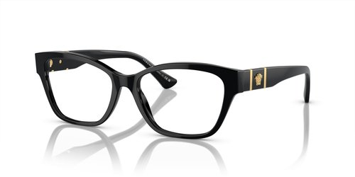 Versace Demo Cat Eye Ladies Eyeglasses VE3344F GB1 54 - Black - VE3344F GB1 54