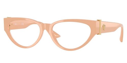 Versace Demo Cat Eye Ladies Eyeglasses VE3366 5494 55 - Beige/Brown - VE3366 5494 55