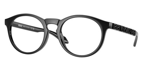 Versace Demo Oval Eyeglasses VE3355U GB1 51 - Black - VE3355U GB1 51