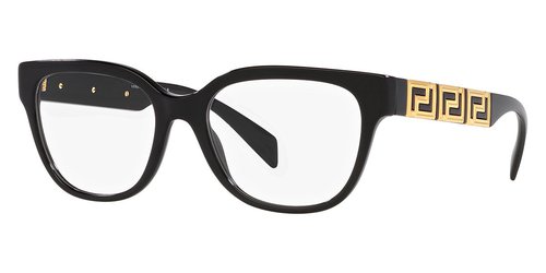 Versace Demo Rectangular Ladies Eyeglasses VE3338 GB1 54 - Black - VE3338 GB1 54