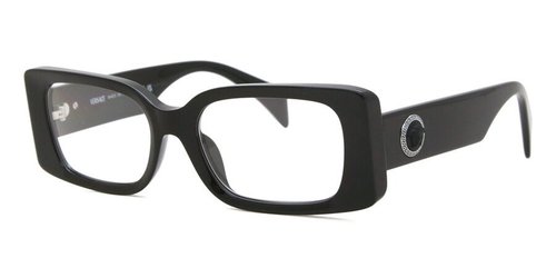 Versace Demo Rectangular Ladies Eyeglasses VE3362U GB1 53 - Black - VE3362U GB1 53