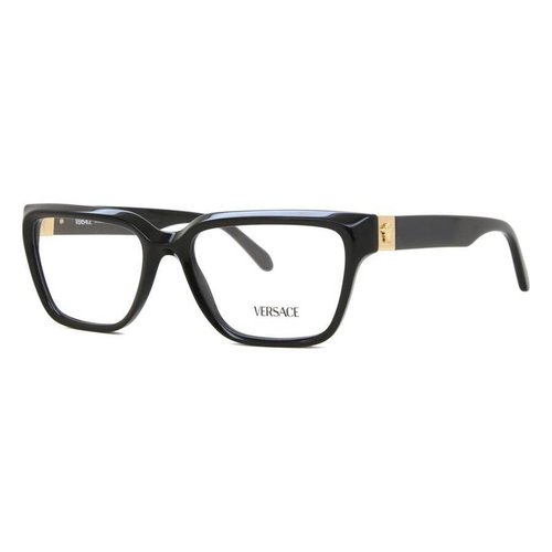 Versace Demo Square Ladies Eyeglasses VE3357 GB1 55 - Black - VE3357 GB1 55