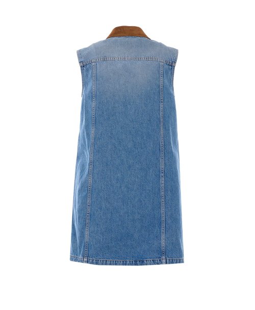 Versace Dresses Blue Outer:cotton; Trim:lamb Skin - 1022695-1A1675_1D800