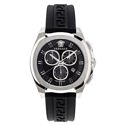 Versace Geo Chrono Quartz Dial Watch VEZ800121 - Black/Silver Tone - VEZ8001-1 DIA_ETER