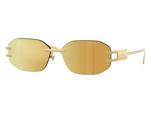 Versace Geometric Sunglasses BrownGoldBrownMirror Gold - Gold (Ve2274 10027P)