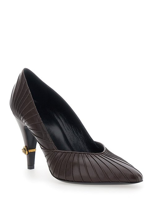 Versace Gianni Pump Leather Brown Leather Pumps For - 1023837-A1762_1NM1J