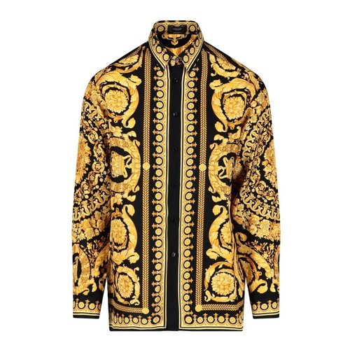 Versace/Gold Barocco Silk Shirt - Black/Gold Tone - 1003941-1A03044-5B000
