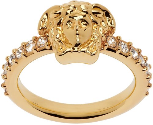 Versace Gold Ring - Versace Gold-Crystal - DG5E544-DJMX_D0OC