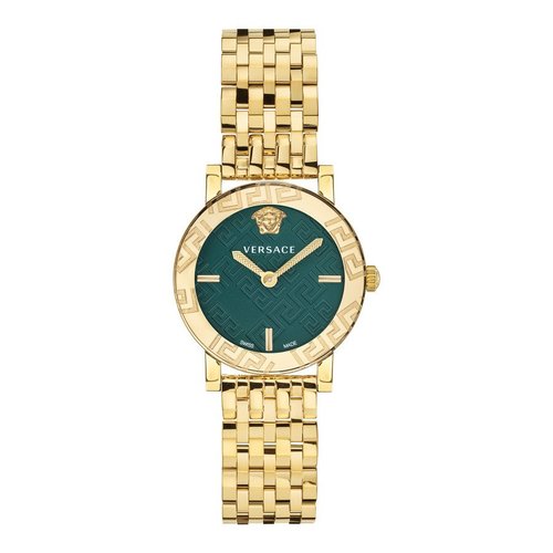 Versace Greca Glass Dial Ladies Watch VEU300521 - Gold Tone/Green - VEU3005-1 DIA_ETER