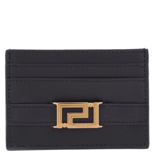 Versace Greca Goddess Leather Card Holder - Black/Gold Tone - 1007218-A05134_1B00V