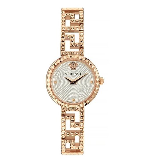 Versace Greca Goddess Quartz Silver Dial Ladies Watch VE7A00223 - Gold Tone/Silver Tone - VE7A002-3 DIA_ETER