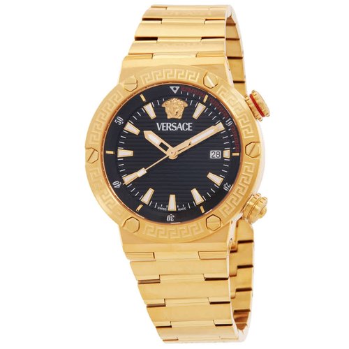Versace Greca Logo Quartz Dial Watch VE8G00624 - Black/Gold Tone - VE8G006-4 DIA_ETER