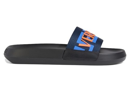 Versace Greca Logo Slides - Black/Blue/Red - 1008732 1A05627 2UF90