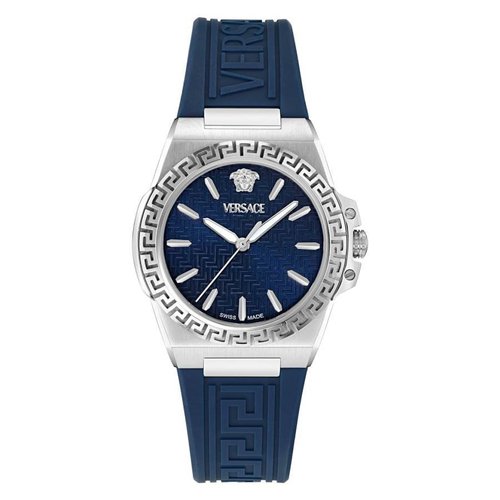 Versace Greca Reaction Quartz Dial Ladies Watch VE0D00125 - Blue/Silver Tone - VE0D001-5 DIA_ETER