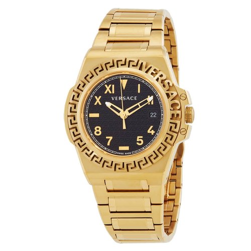 Versace Greca Reaction Quartz Dial Watch VE3I00522 - Black/Gold Tone - VE3I005-2 DIA_ETER