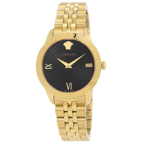 Versace Greca Signature Dial Ladies Watch VEVC01121 - Black/Gold Tone - VEVC011-1 DIA_ETER