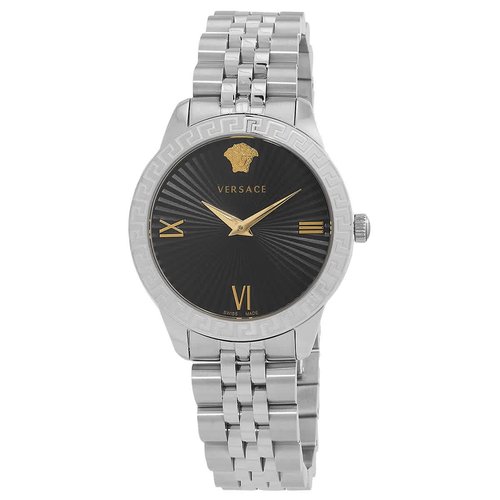 Versace Greca Signature Quartz Dial Ladies Watch VEVC00419 - Black/Gold Tone/Silver Tone - VEVC004-9 DIA_ETER