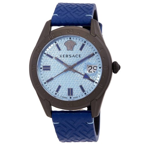 Versace Greca Time Gmt Quartz Dial Watch VE7C00423 - Blue/Gunmetal - VE7C004-3 DIA_ETER