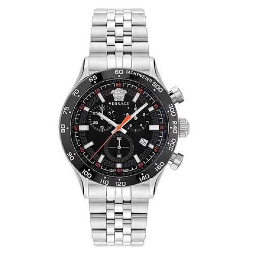 Versace Hellenyium Chronograph Quartz Dial Watch VE2U00322 - Black/Silver Tone - VE2U003-2 DIA_ETER