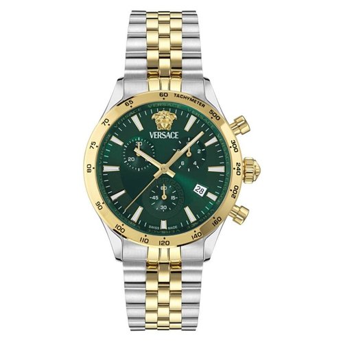 Versace Hellenyium Chronograph Quartz Dial Watch VECFA0224 - Gold Tone/Green/Silver Tone/Two Tone - VECFA02-4 DIA_ETER