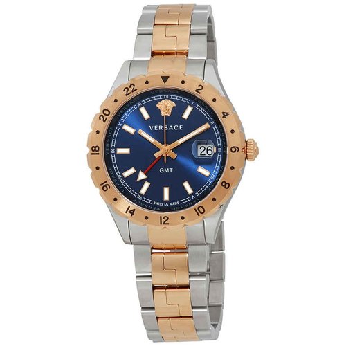 Versace Hellenyium GMT Dial Watch V11060017 - Blue/Gold Tone/Pink/Rose Gold Tone/Silver Tone/Two Tone - V110600-7 DIA_ETER